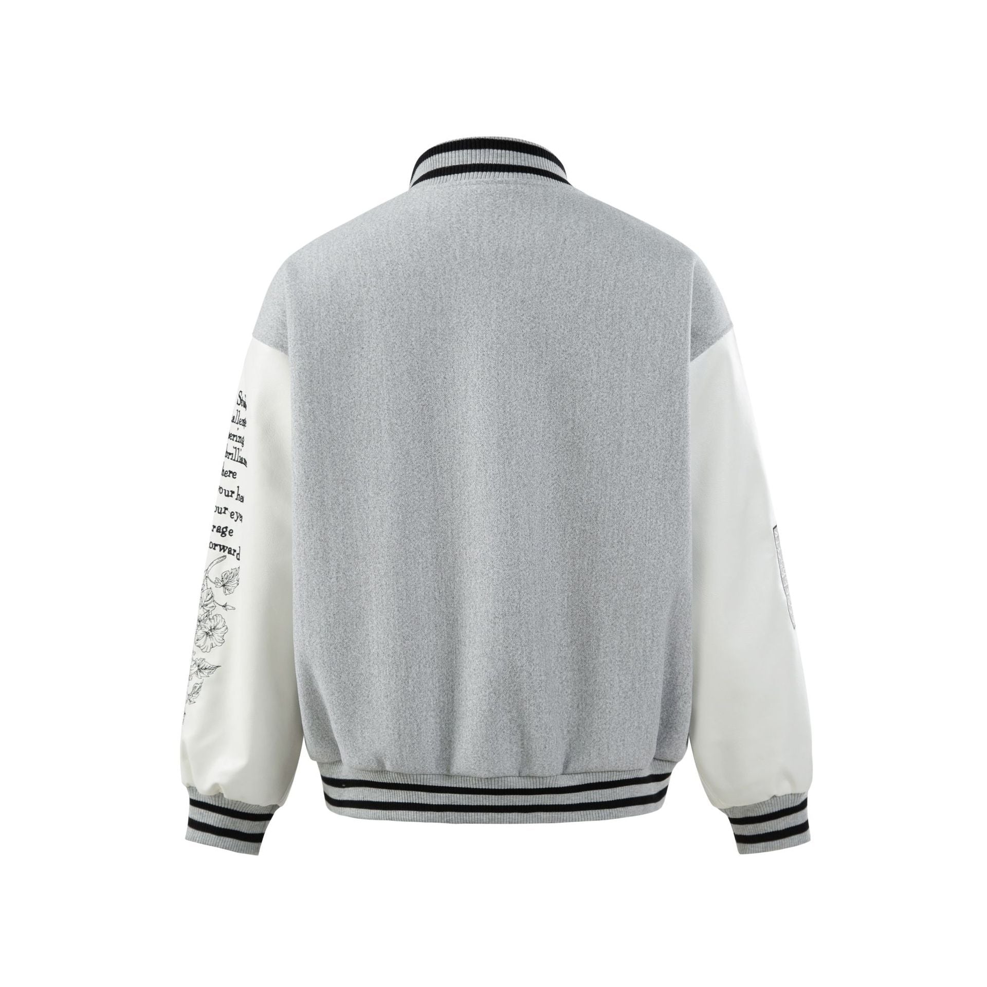 Streetwear Style Heavy Embroidery Patchwork Baseball Jacket