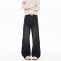 Streetwear Lightning Pattern Washed Denim Pants