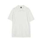 MYQ Texture Knitted Polo Shirt Short T Men's Summer Loose Leck T-Shirt Korean Fashionable Short Sleeve Sweater